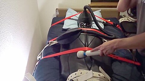 Bondage Tails #1: Rubber Puppy Cums Twice