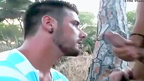 Getting cum from anonymous man in the forest