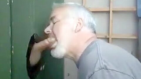 Blowjob and cum eating in Glory Hole